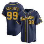 Kooe M.Brewers #99 Gary Sanchez Player Navy Home Limited Stitched Jerseys