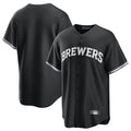 Kooe M.Brewers Blank Player Black Game Home Stitched Jerseys