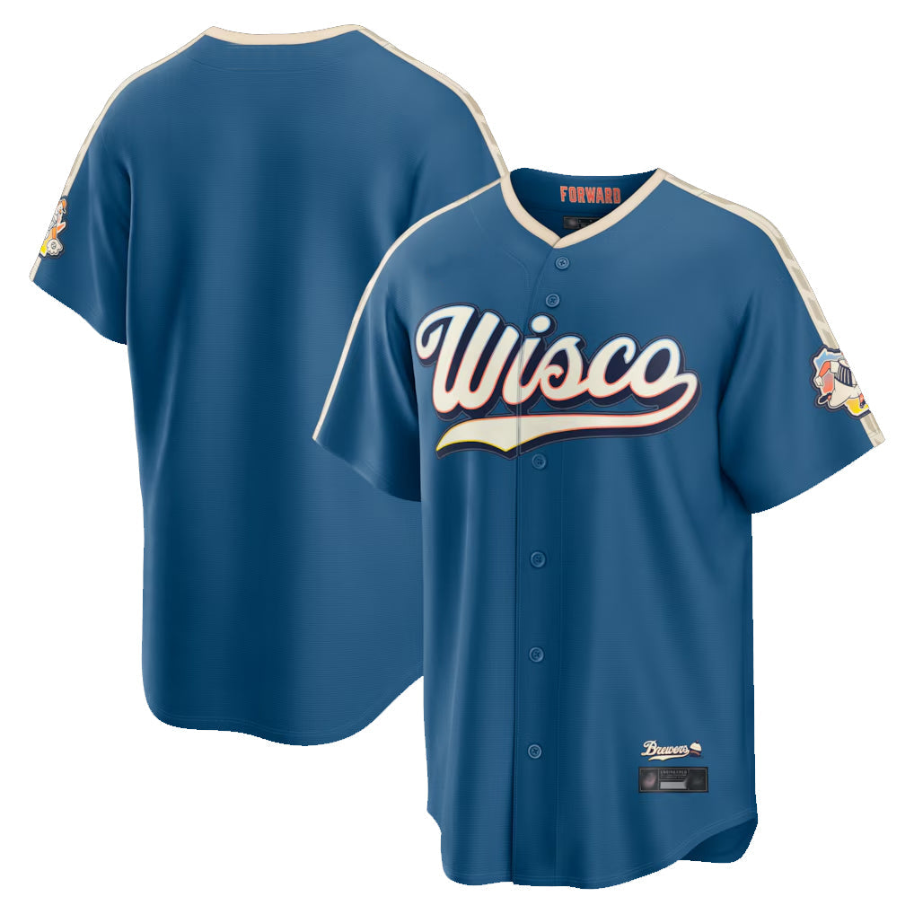 Kooe M.Brewers Blank Player Blue 2026 City Connect Home Game Stitched Jerseys
