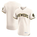 Kooe M.Brewers Blank Player Cream Home Limited Elite Stitched Jerseys