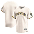 Kooe M.Brewers Blank Player Cream Home Limited Game Stitched Jerseys