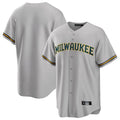 Kooe M.Brewers Blank Player Gray Home Game Stitched Jerseys