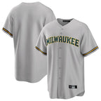 Kooe M.Brewers Blank Player Gray Home Game Stitched Jerseys
