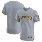 Kooe M.Brewers Blank Player Gray Home Limited Elite Stitched Jerseys