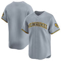Kooe M.Brewers Blank Player Gray Home Limited Stitched Jerseys