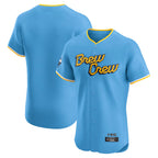 Kooe M.Brewers Blank Player Light Blue City Connect Home Limited Elite Stitched Jerseys