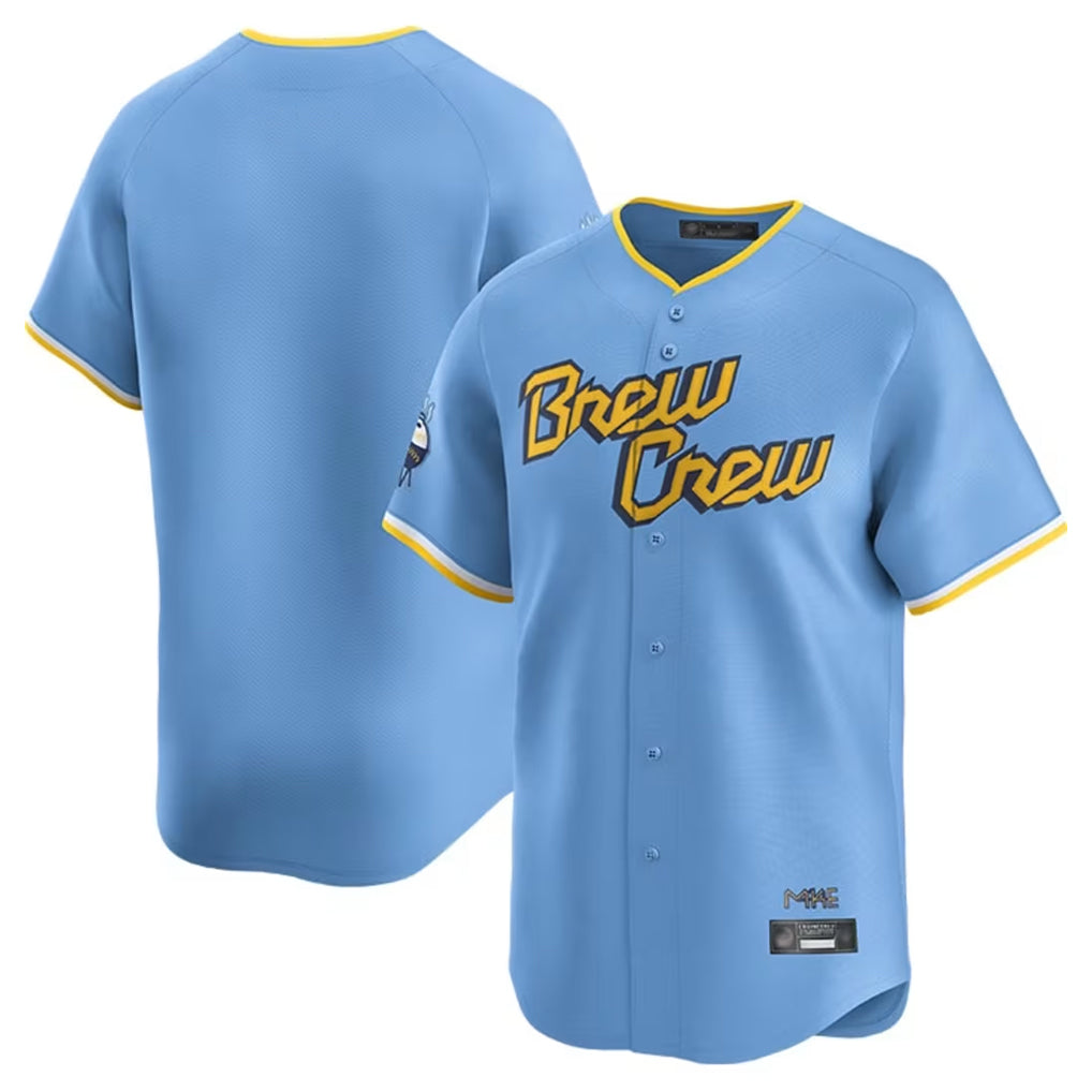 Kooe M.Brewers Blank Player Light Blue City Connect Home Limited Stitched Jerseys