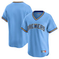Kooe M.Brewers Blank Player Light Blue Cooperstown Collection T-shirt Stitched Jerseys