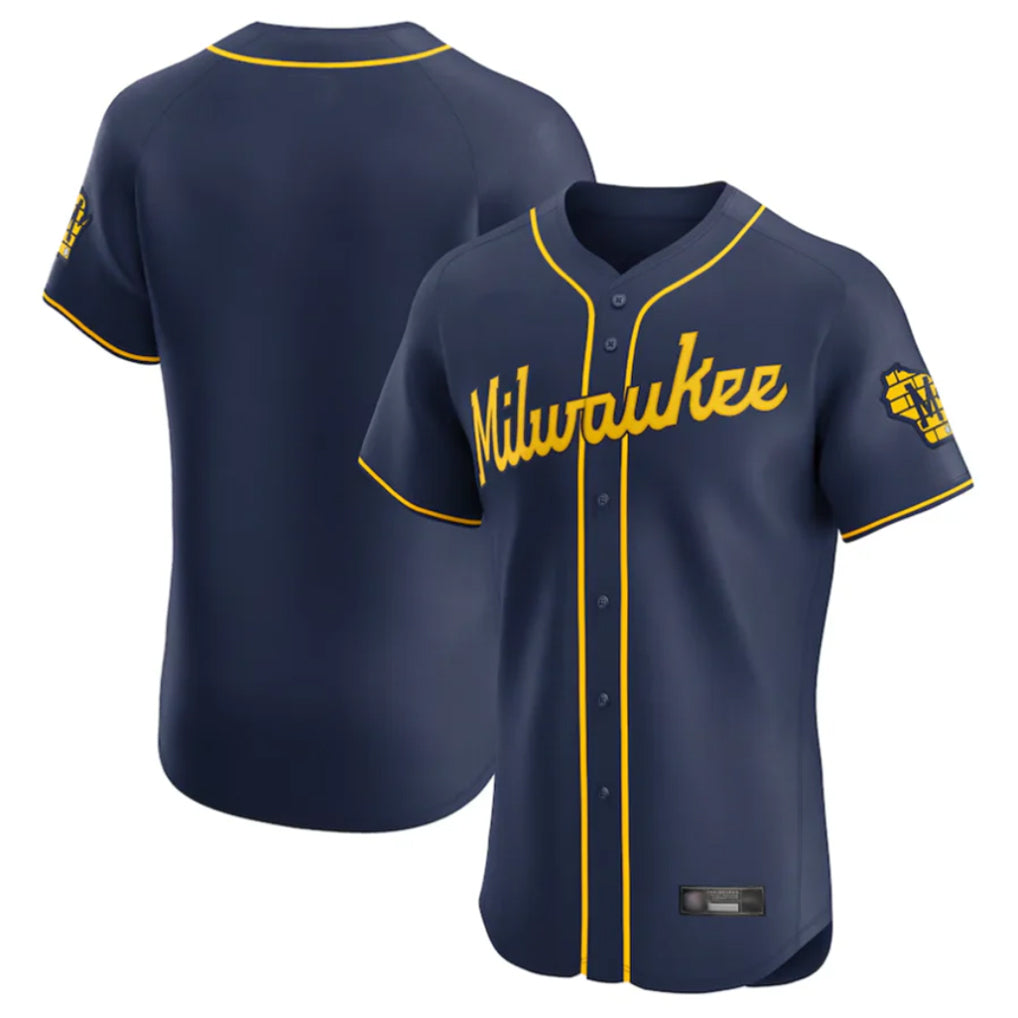 Kooe M.Brewers Blank Player Navy Home Limited Elite Stitched Jerseys