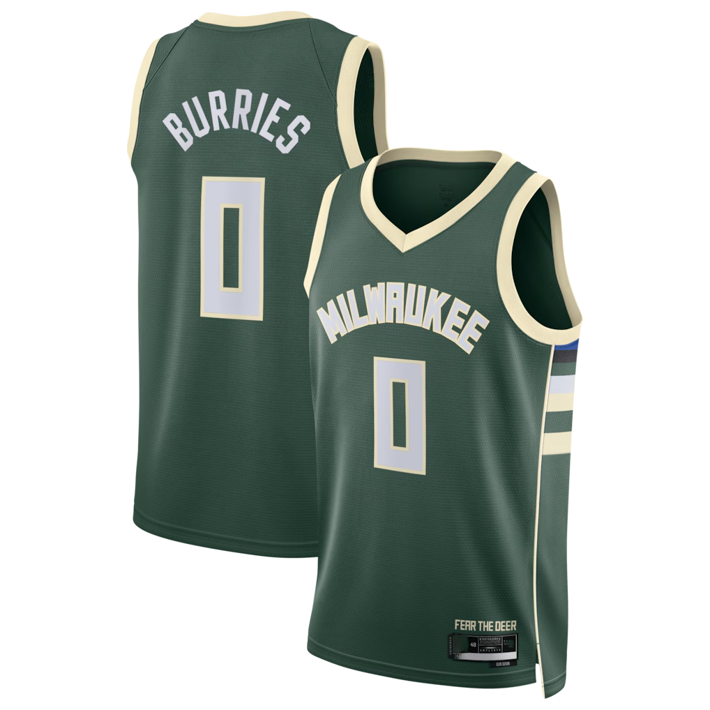 Kooe M.Bucks #0 Brayden Burries Hunter Green Swingman Jerseys - Icon Edition