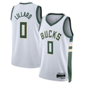 Kooe M.Bucks #0 Damian Lillard White Fear The Deer Swingman Player Jerseys - Association Edition