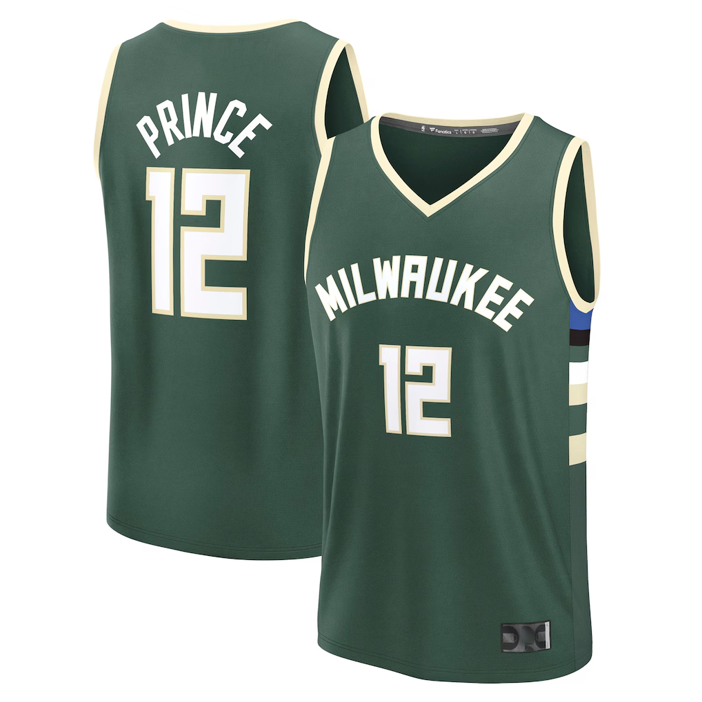 Kooe M.Bucks #12 Taurean Prince Hunter Green Fast Break Replica Player Jerseys - Icon Edition