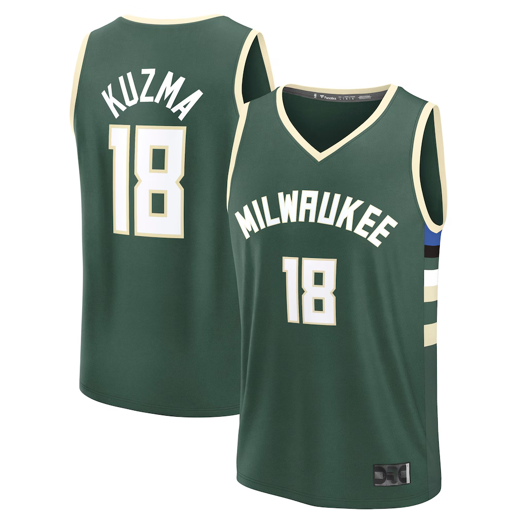 Kooe M.Bucks #18 Kyle Kuzma Hunter Green Fast Break Replica Player Jerseys - Icon Edition
