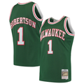 Kooe M.Bucks #1 Oscar Robertson Mitchell & Ness Green 197172 Hardwood Classics Swingman Jerseys