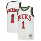 Kooe M.Bucks #1 Oscar Robertson Mitchell & Ness White Hardwood Classics Swingman Jerseys