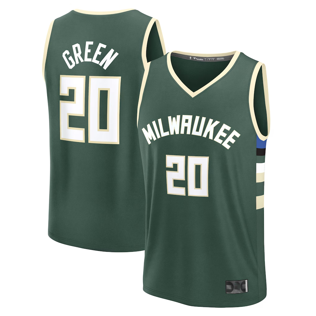Kooe M.Bucks #20 A.J. Green Hunter Green Fast Break Replica Player Jerseys - Icon Edition