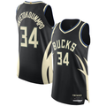 Kooe M.Bucks #34 Giannis Antetokounmpo Black Authentic Player Jerseys - Statement Edition