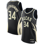 Kooe M.Bucks #34 Giannis Antetokounmpo Black Authentic Player Jerseys - Statement Edition