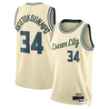 Kooe M.Bucks #34 Giannis Antetokounmpo Cream 2025-26 Swingman Jerseys - City Edition
