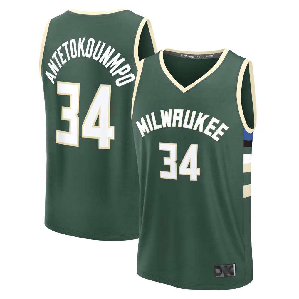 Kooe M.Bucks #34 Giannis Antetokounmpo Hunter Green Fast Break Replica Player Jerseys - Icon Edition