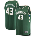 Kooe M.Bucks #43 Thanasis Antetokounmpo Hunter Green Fast Break Replica Player Jerseys - Icon Edition