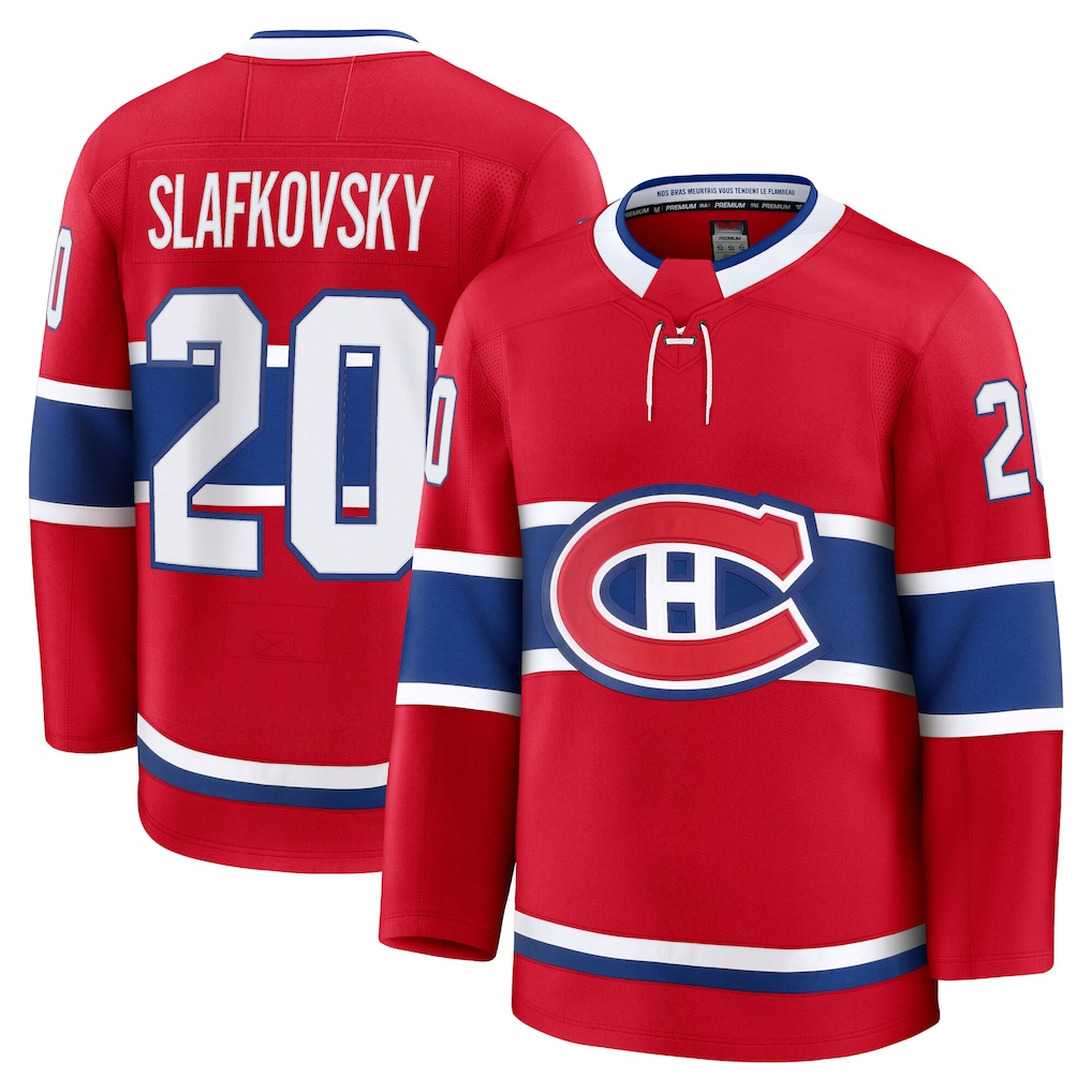 Kooe M.Canadiens #20 Juraj Slafkovsky Red Premium Jerseys