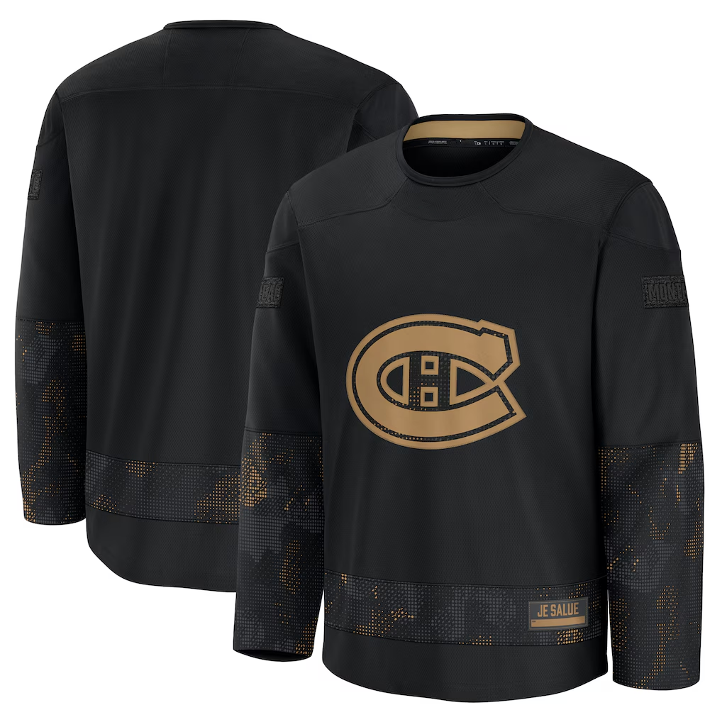 Kooe M.Canadiens Black 2024 Military Appreciation Practice Jerseys