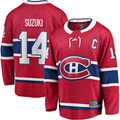 Kooe M.Canadiens #14 Nick Suzuki Red Home Captain Patch Breakaway Player Jerseys