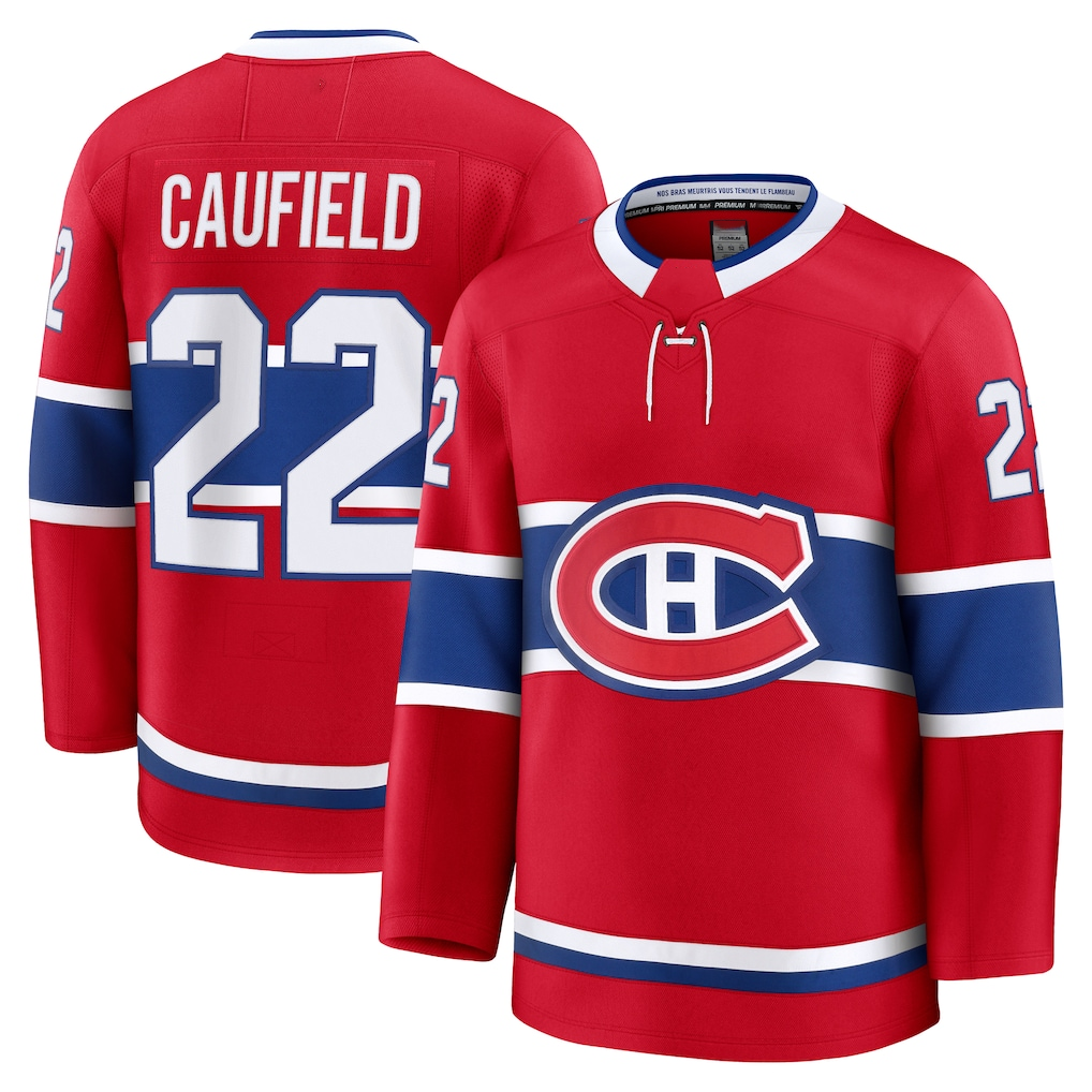 Kooe M.Canadiens #22 Cole Caufield Red Home Premium Jerseys