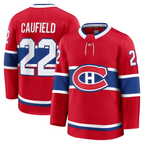 Kooe M.Canadiens #22 Cole Caufield Red Home Premium Jerseys