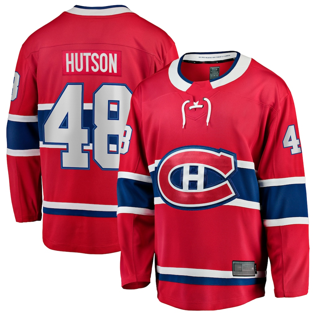 Kooe M.Canadiens #48 Lane Hutson Red Home Breakaway Jerseys