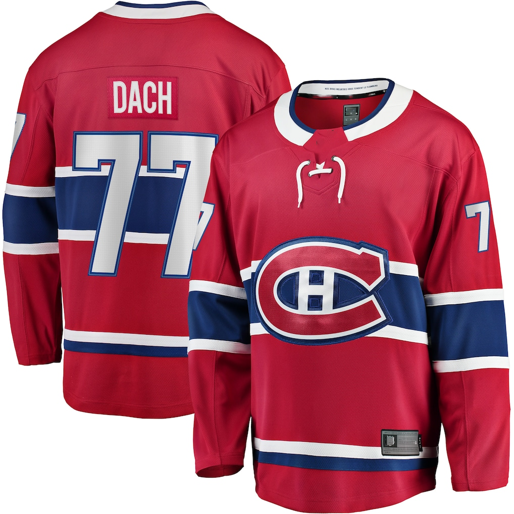 Kooe M.Canadiens #77 Kirby Dach Red Home Breakaway Player Jerseys