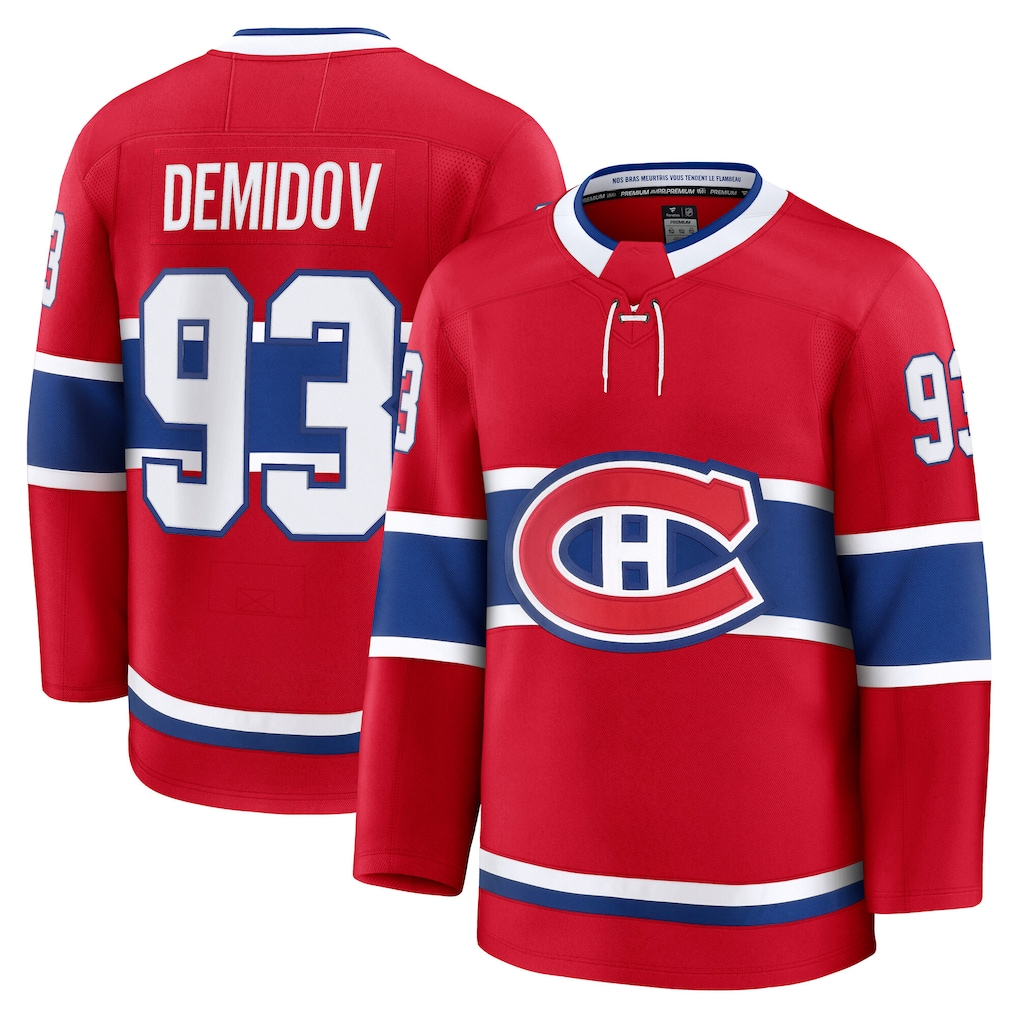 Kooe M.Canadiens #93 Ivan Demidov Red Home Premium Jerseys