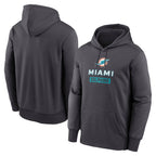 Kooe M.Dolphins Anthracite Pullover Hoodies Limited Blank Player Stitched Jerseys