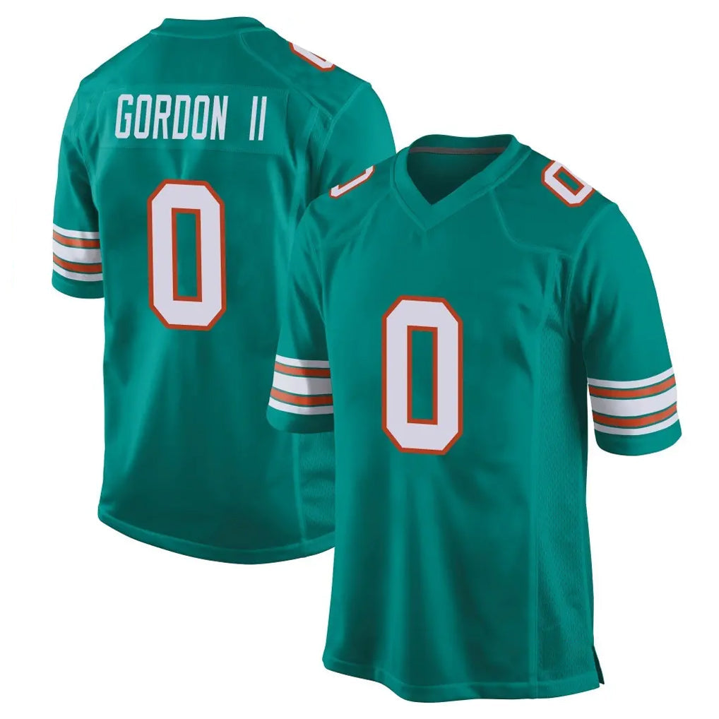 Kooe M.Dolphins #0 Ollie Gordon II Player Aqua Alternate Home Game Stitched Jerseys
