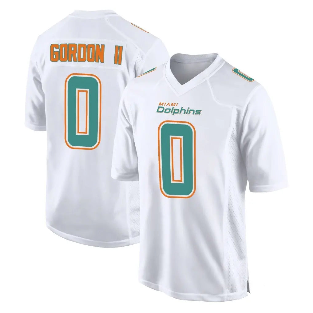 Kooe M.Dolphins #0 Ollie Gordon II Player White Fashion Home Game Stitched Jerseys