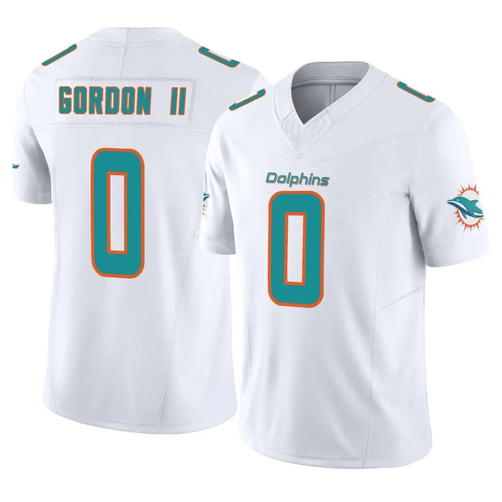 Kooe M.Dolphins #0 Ollie Gordon II Player White Limited Vapor F.U.S.E. Home Game Stitched Jerseys