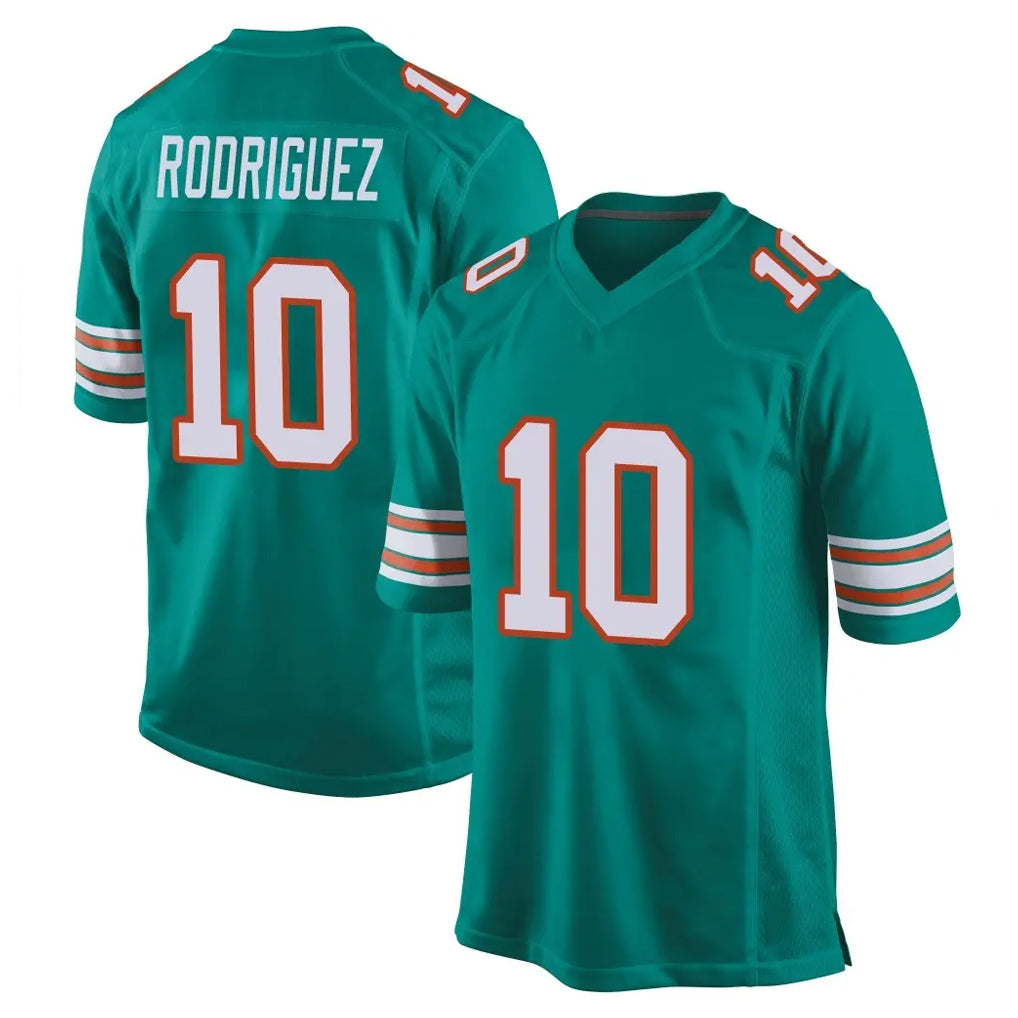 Kooe M.Dolphins #10 Jacob Rodriguez Player Aqua Alternate Home Game Stitched Jerseys