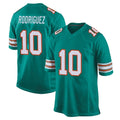 Kooe M.Dolphins #10 Jacob Rodriguez Player Aqua Alternate Home Game Stitched Jerseys