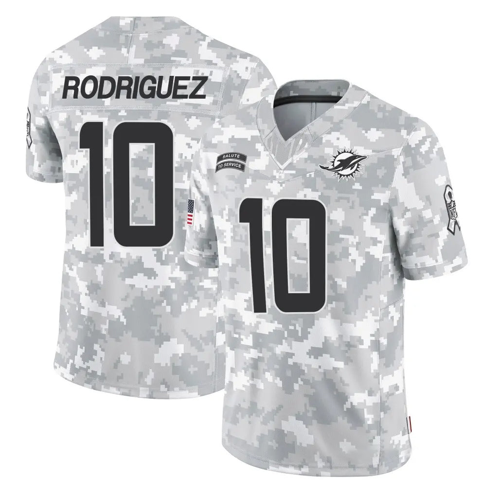 Kooe M.Dolphins #10 Jacob Rodriguez Player Arctic Camo Salute To Service Limited Game Stitched Jerseys