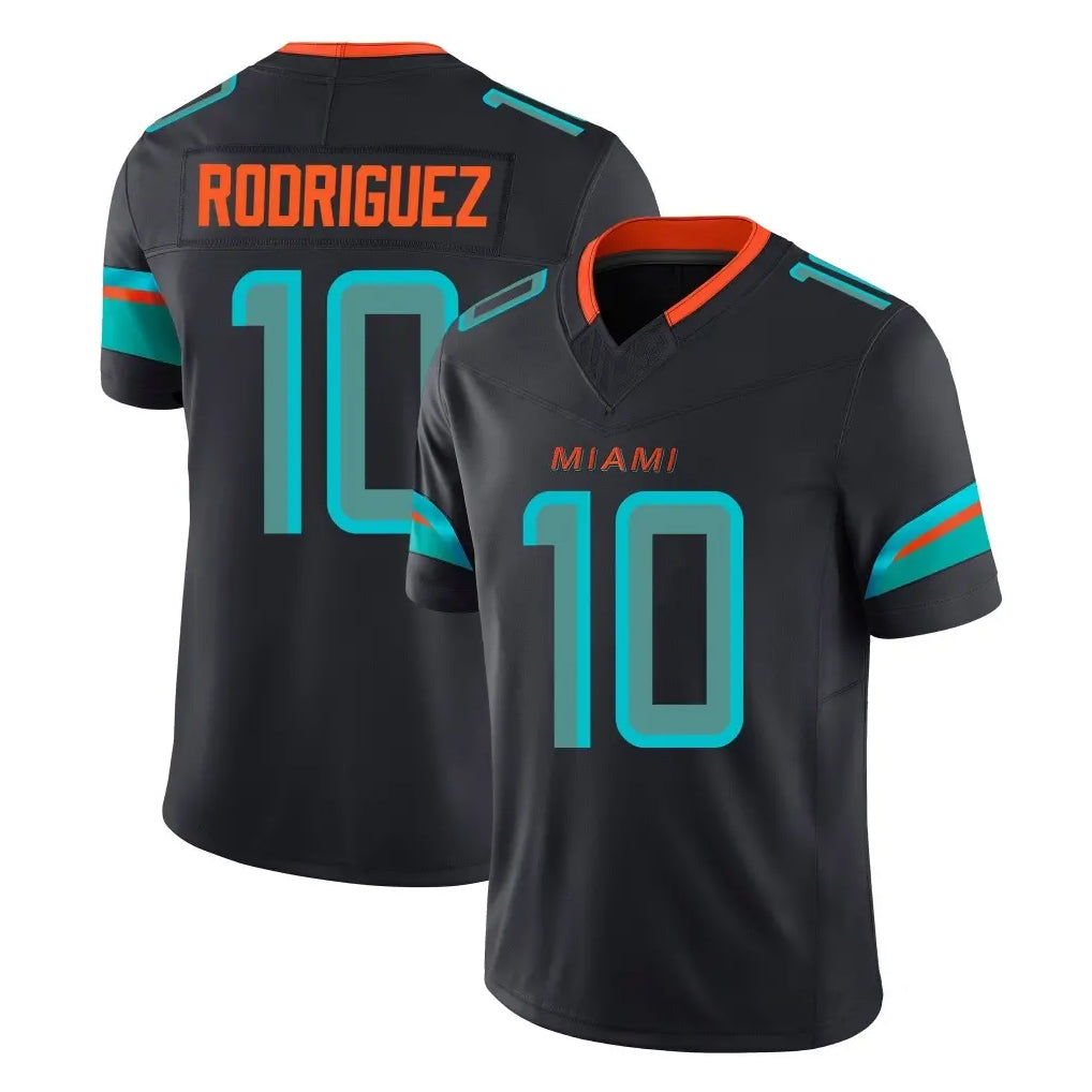 Kooe M.Dolphins #10 Jacob Rodriguez Player Black Limited Pitch Rivalries Collection Home Game Stitched Jerseys