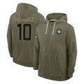 Kooe M.Dolphins #10 Jacob Rodriguez Player Olive Salute to Service Pullover Hoodies Limited Stitched Jerseys