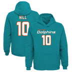 Kooe M.Dolphins #10 Tyreek Hill Player Aqua Mainliner Pullover Hoodie Game Stitched Jerseys