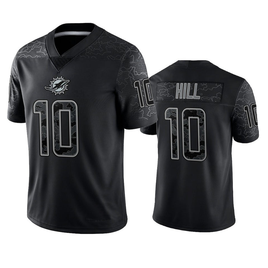 Kooe M.Dolphins #10 Tyreek Hill Player Black RFLCTV Limited Stitched Jerseys