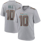 Kooe M.Dolphins #10 Tyreek Hill Player Grey Atmosphere Fashion Stitched Jerseys