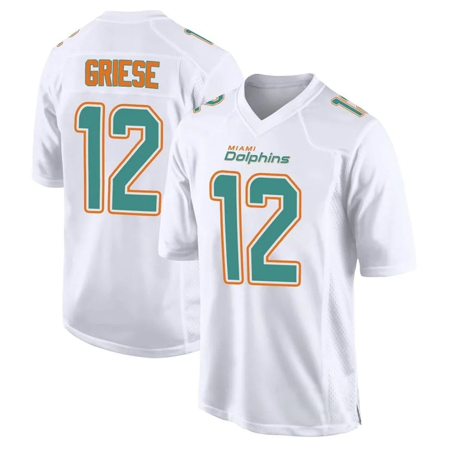 Kooe M.Dolphins #12 Bob Griese Player White Fashion Game Stitched Jerseys