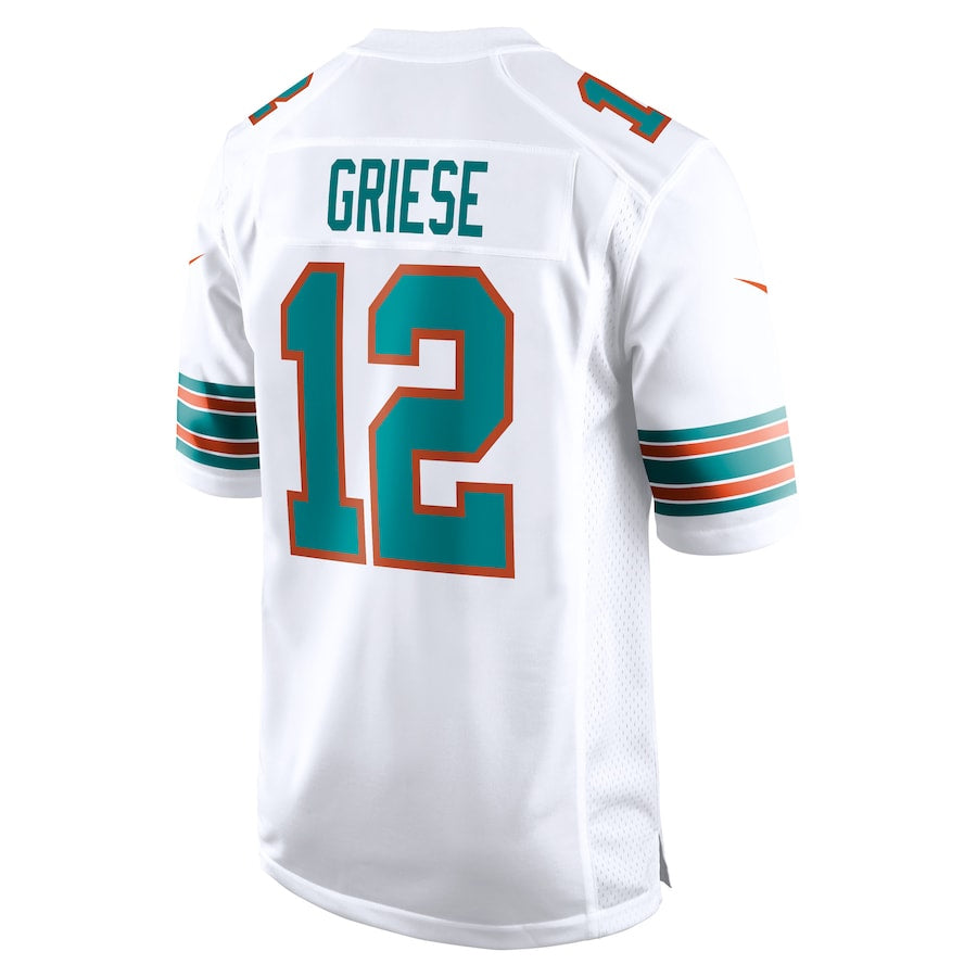 Kooe M.Dolphins #12 Bob Griese Player White Home Game Stitched Jerseys