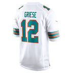 Kooe M.Dolphins #12 Bob Griese Player White Home Game Stitched Jerseys