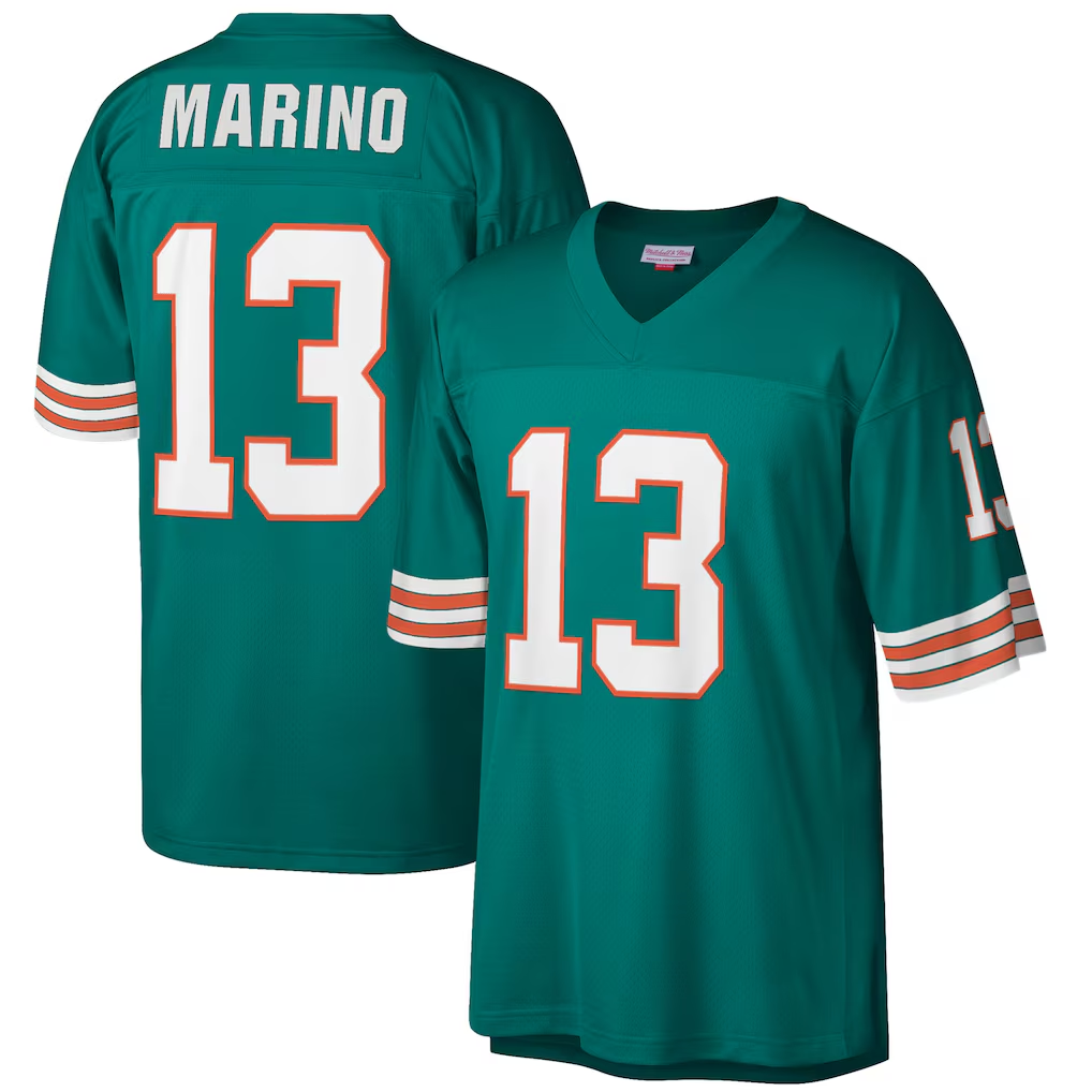 Kooe M.Dolphins #13 Dan Marino Mitchell & Ness Aqua Big & Tall 1984 Retired Player Replica Stitched Jerseys