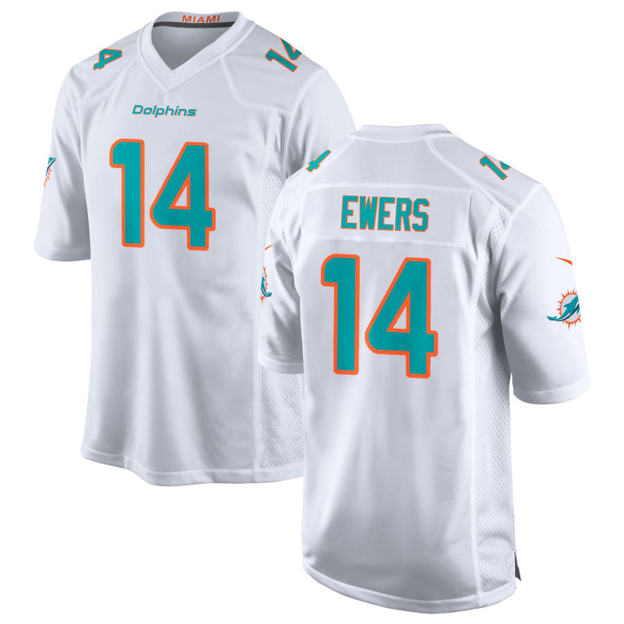 Kooe M.Dolphins #14 Quinn Ewers Player White Home Game Stitched Jerseys